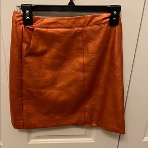 Rusty orange leather skirt